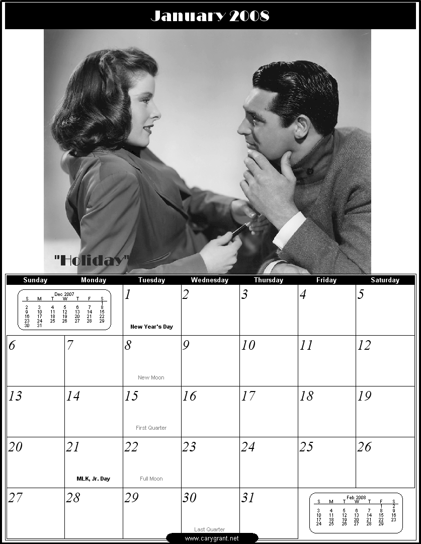 2008 Calendar The Ultimate Cary Grant Pages
